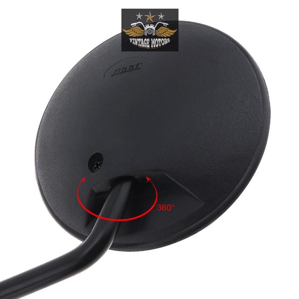 Gương tròn xe máy mặt kính vỏ nhựa gắn lỗ chân gương cho xe máy độ cafe racer tracker win