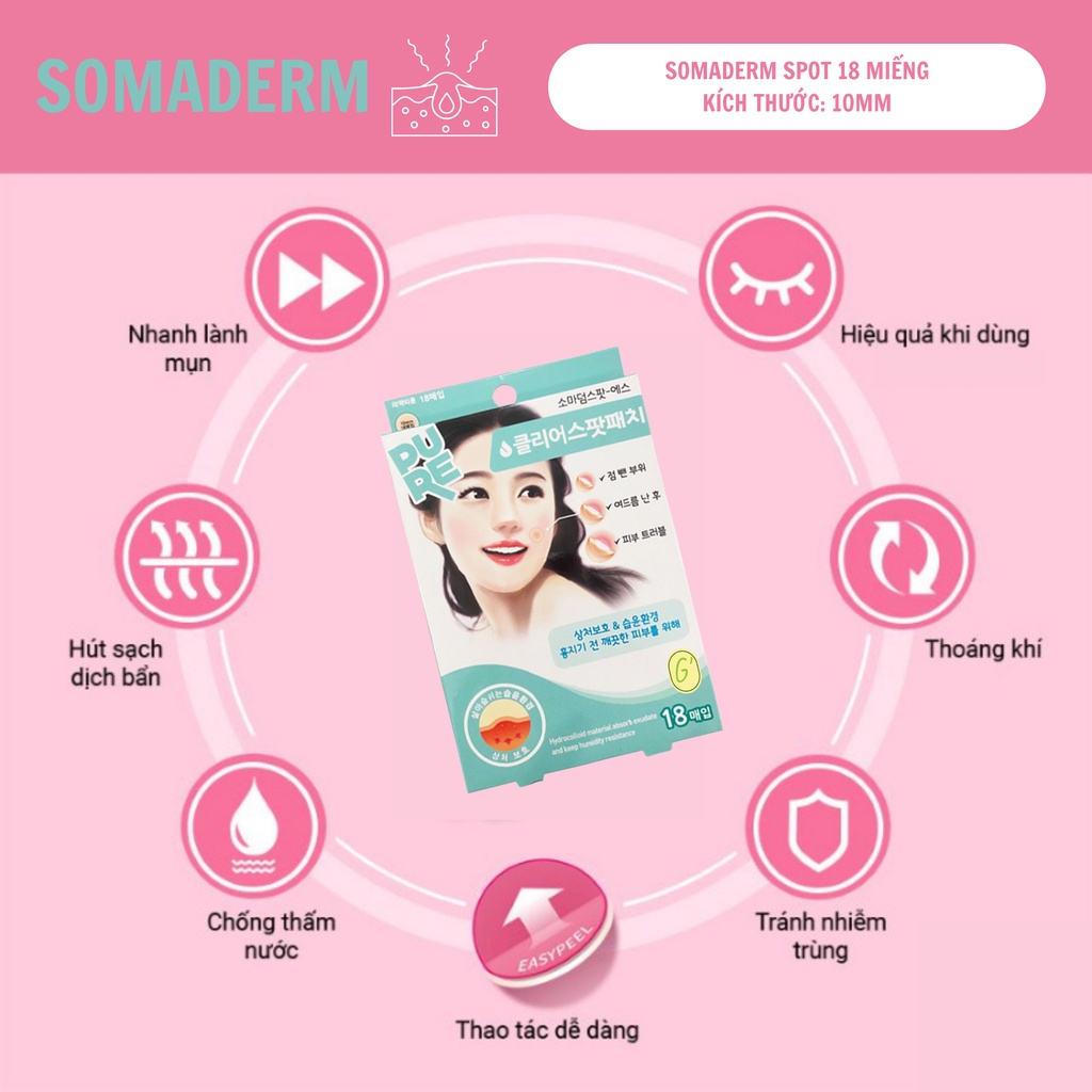 [CHÍNH HÃNG] Combo 5 miếng Dán Mụn Somaderm Spot 18 miếng