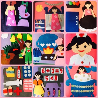 Sách vải handmade chủ đề cuộc sống hàng ngày ( hình thật)