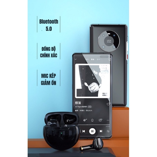 Tai nghe không dây Bluetooth Pro thế hệ thứ 6, Chính Hãng Âm Thanh Chuẩn HIFI Dùng Cho IOS Android, Bluetooth 5.0