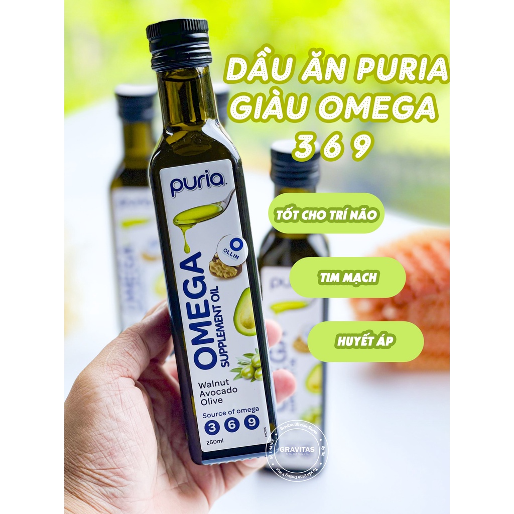 Dầu Puria Omega 3 -6-9 Hạt Óc Chó, Bơ Và Dầu Oliu - Nhập Khẩu Newzealand