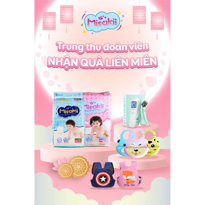 Bỉm Misakii Nhật Cao Cấp - Siêu Thấm Hút - Mỏng Mềm Size NB90/S82/M64/L54/M58/L44/XL38/XXL26