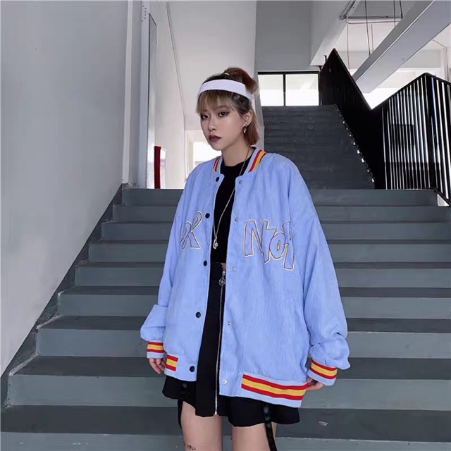 (Có sẵn  xanh)ORDER ÁO BOMBER JACKET UNISEX CÁ TÍNH CHẤT ULZZANG