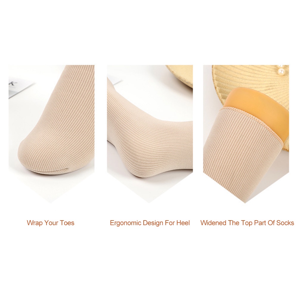 1 Đôi Vớ Nhung Dày Mềm Giữ Ấm Màu Trơn Thời Trang Mùa Đông Cho Nữ