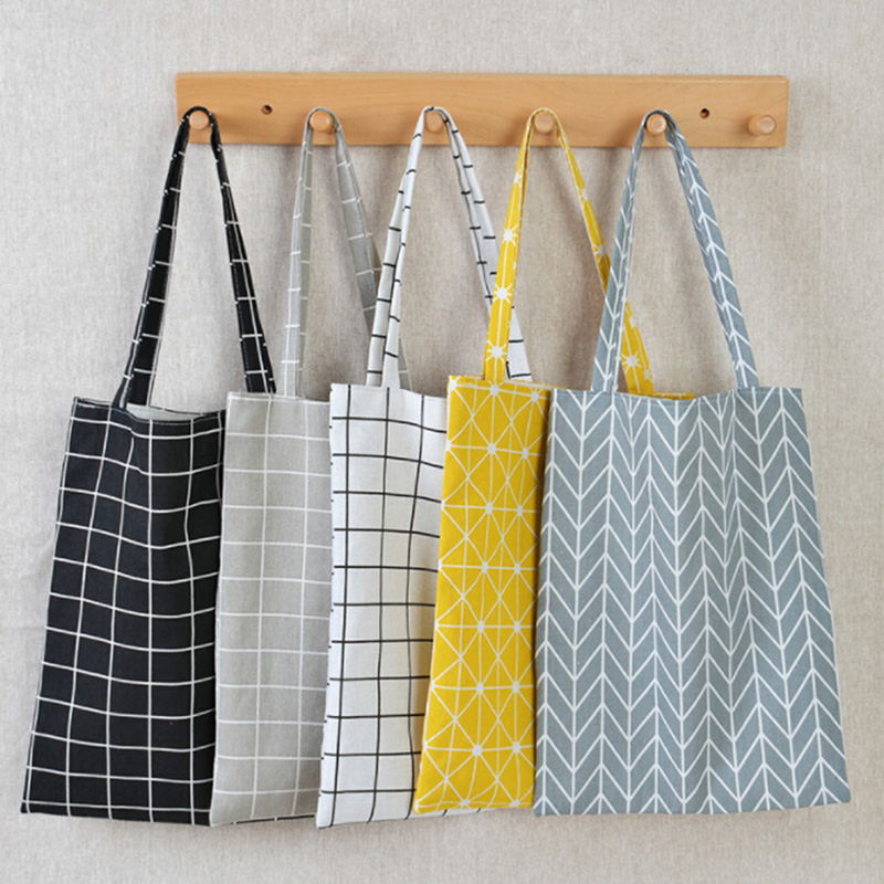 【dayday】5 style canvas check bag tote messenger outdoor cotton shoulder plaid