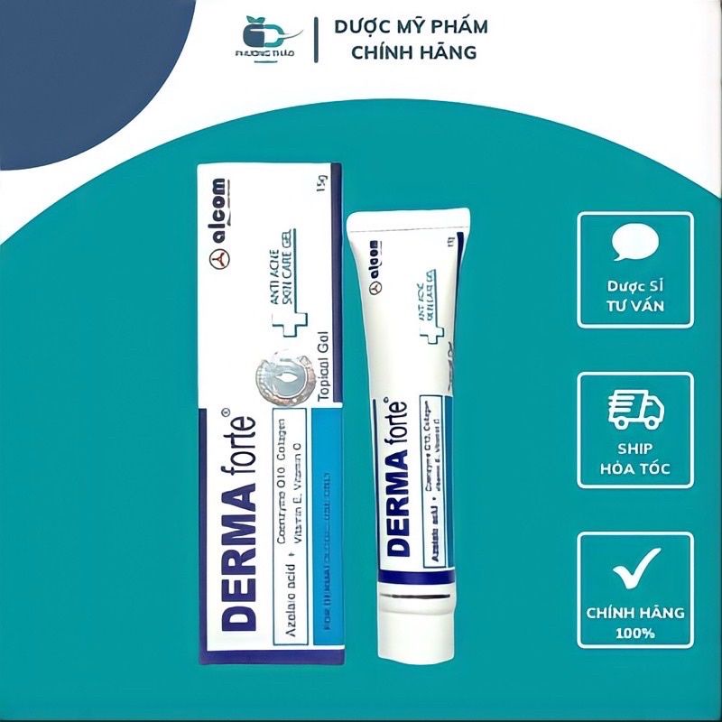 Dema forte kem giảm mụn, ngừa thâm, giảm mụn trứng cá dạng gel 15g