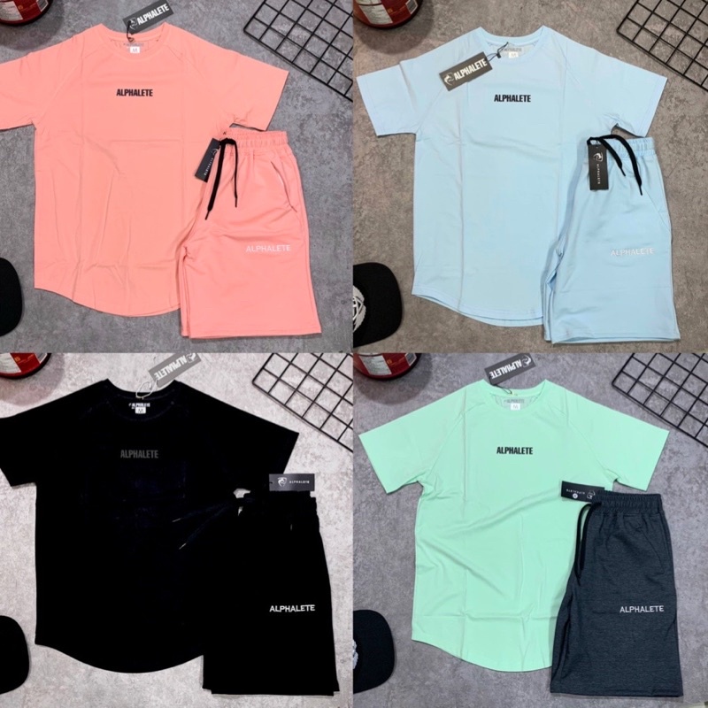 [sale sốc] sét đồ gym nam ALPHALETE ,set thun nam cao cấp.