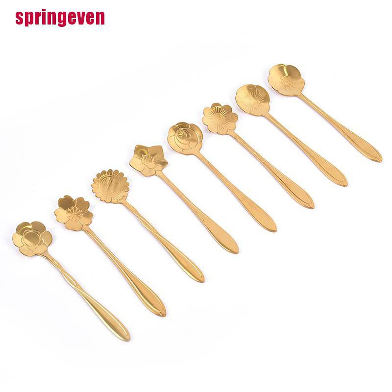 Muỗng cà phê bằng thép không gỉ thiết kế hình bông hoa độc đáo
