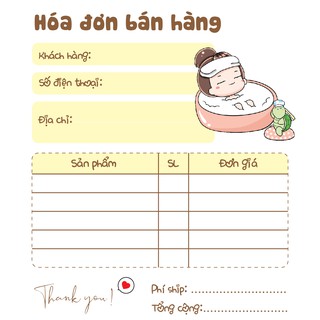 Hóa đơn bán hàng mini 1 liên rùa