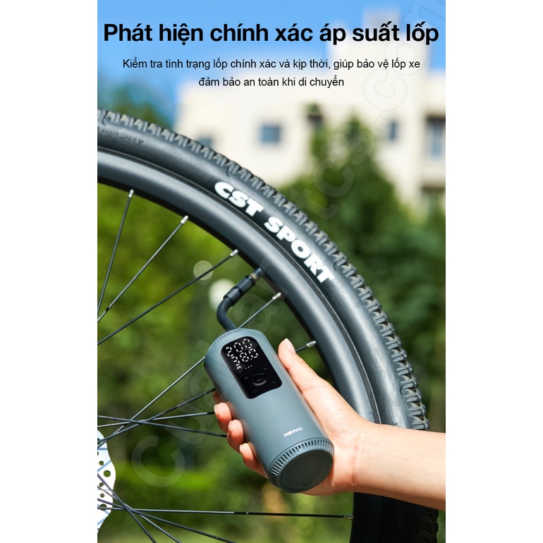 Bơm cầm tay đa năng Xiaomi Newo G01- Bơm cầm tay mini áp suất cao 150 psi, màn hình led, sạc USB TypeC
