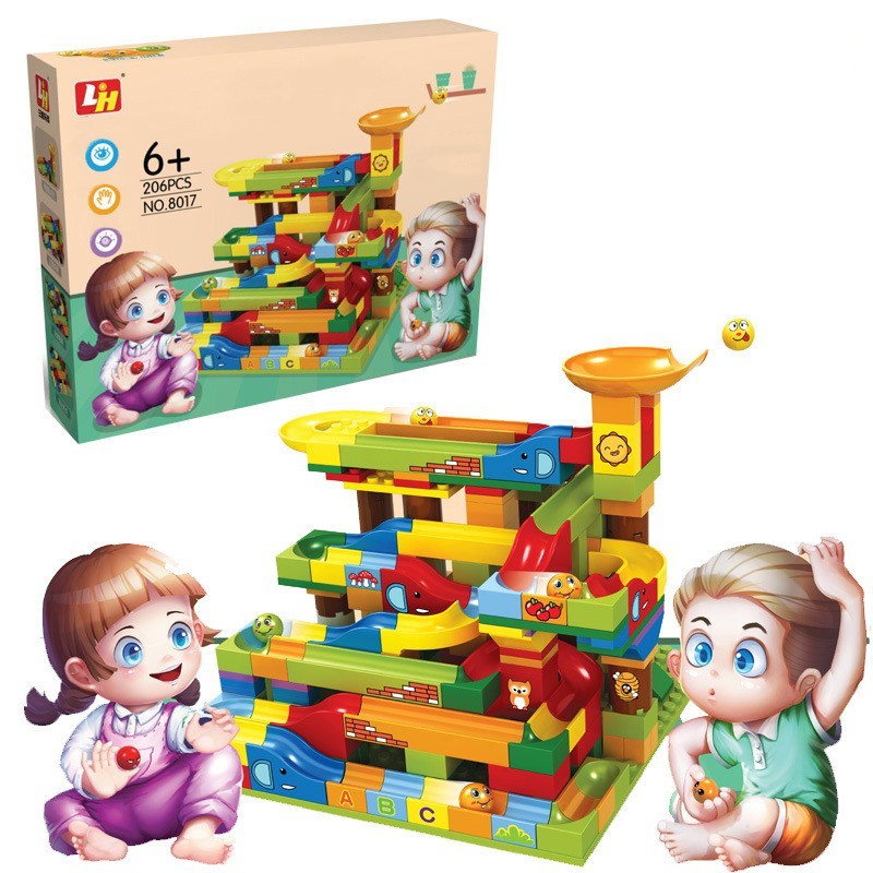 Bộ đồ chơi lego lắp ráp cầu trượt thả bi độc đáo 206 chi tiết cho bé chơi mà không chán, KHUYẾN MÃI SỐC HÔM NAY