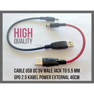 Dây Cáp Chuyển Đổi Đầu Usb Sang Đầu Cắm Dc 5v 5.5 mm Gpg 2.5 40cm