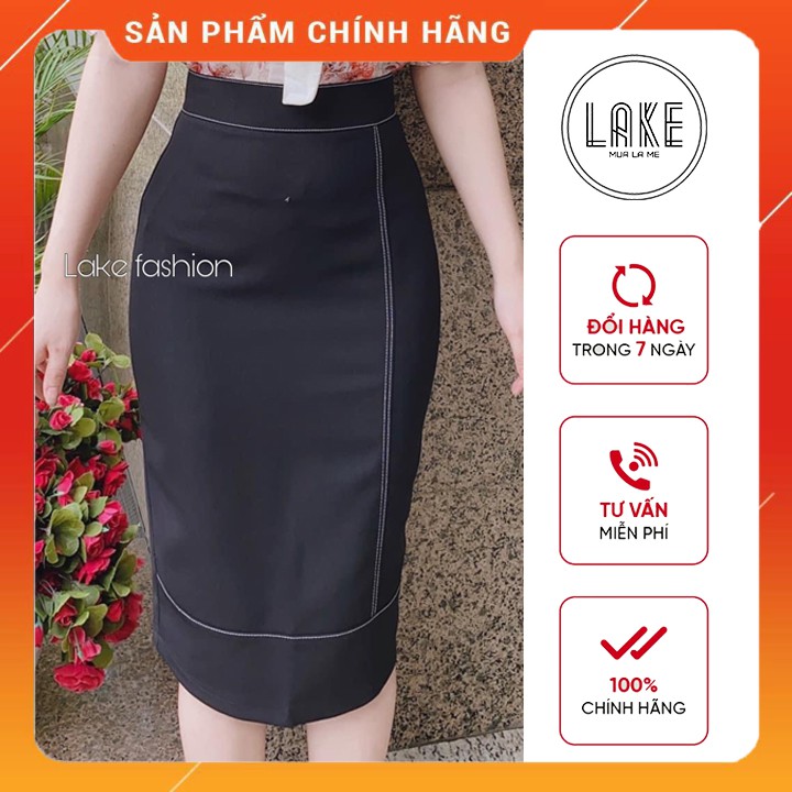 Chân váy, chân váy bút chì công sở phối chỉ nổi Lake Fashion