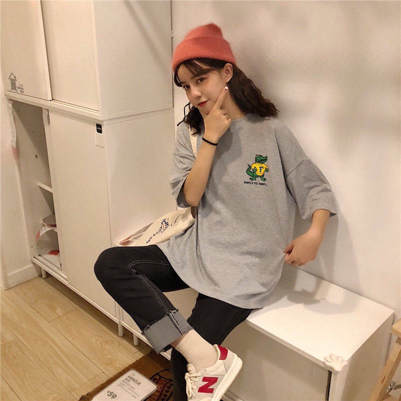 Ready Stock Ins Summer Cartoon Couple Top T-shirt Korean Version Wild Loose Shirt | BigBuy360 - bigbuy360.vn