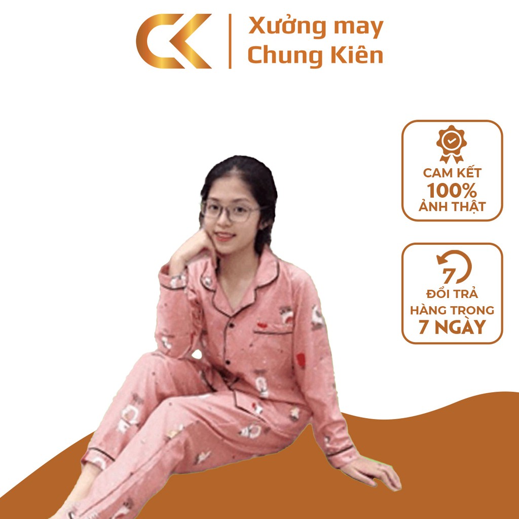 Bộ Pijama Tay Dài Quần Dài Hàng Chất Lượng Cao