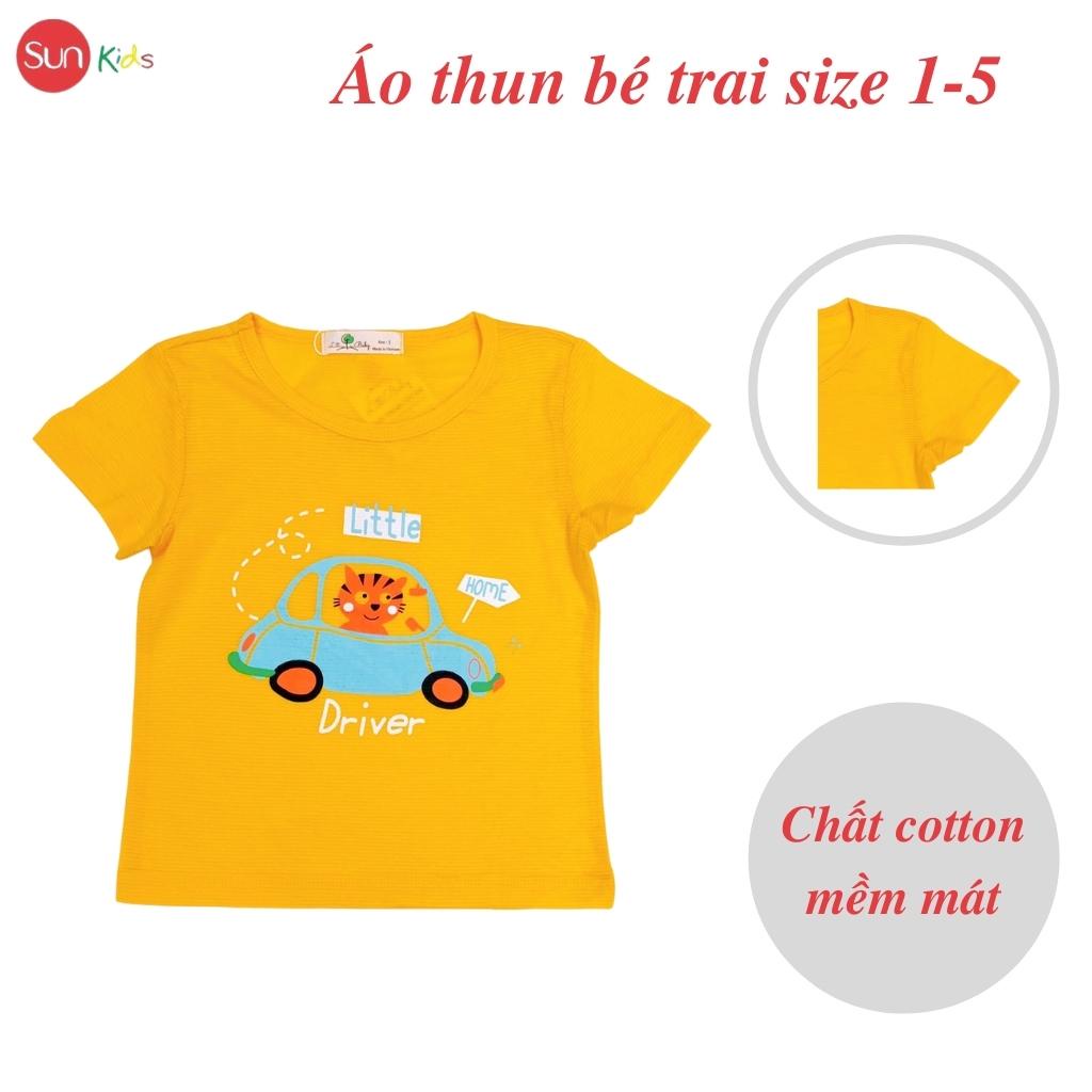 Áo thun bé trai, áo phông cho bé trai chất cotton nhiều màu, size 1-5 tuổi - SUNKIDS