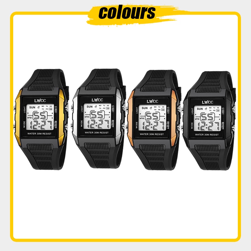 Đồng hồ LWCC kỹ thuật số kiểu dáng vuông nhỏ không thấm nước phong cách cổ điển cho nam | BigBuy360 - bigbuy360.vn