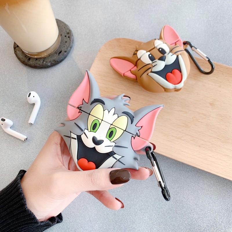 ☘️Tặng kèm móc☘️ Ốp airpods 1/2 Tom &amp; Jerry siêu vui nhộn đáng yêu