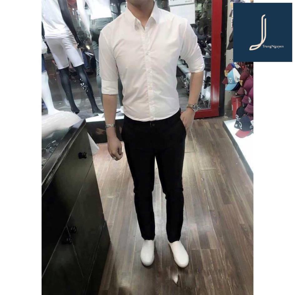 Combo 2 sản phẩm: 1 áo sơ mi nam trắng+ 1 quần âu nam đen form chuẩn trẻ trung hiện đại | BigBuy360 - bigbuy360.vn