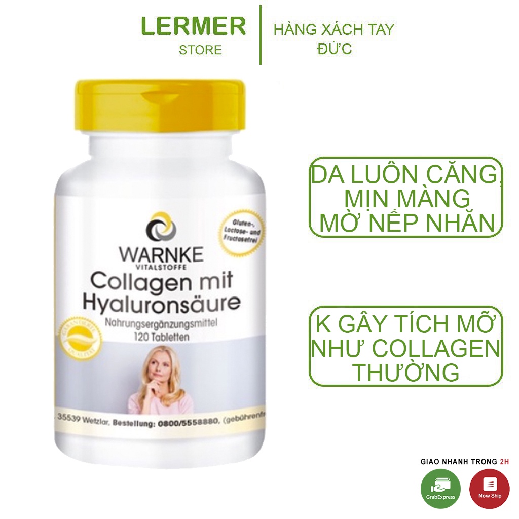 Viên uống bổ sung Collagen Plus Warnke 120 viên, bao bì mới 2022