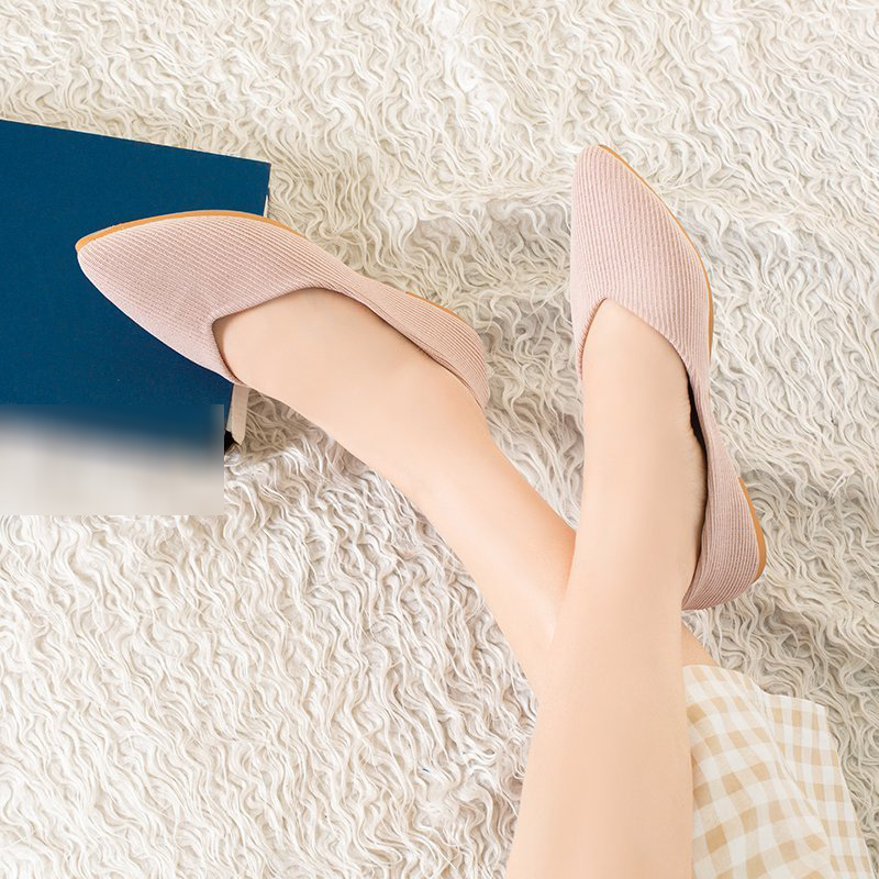 Giày búp bê mũi nhọn màu trơn thời trang dành cho nữ