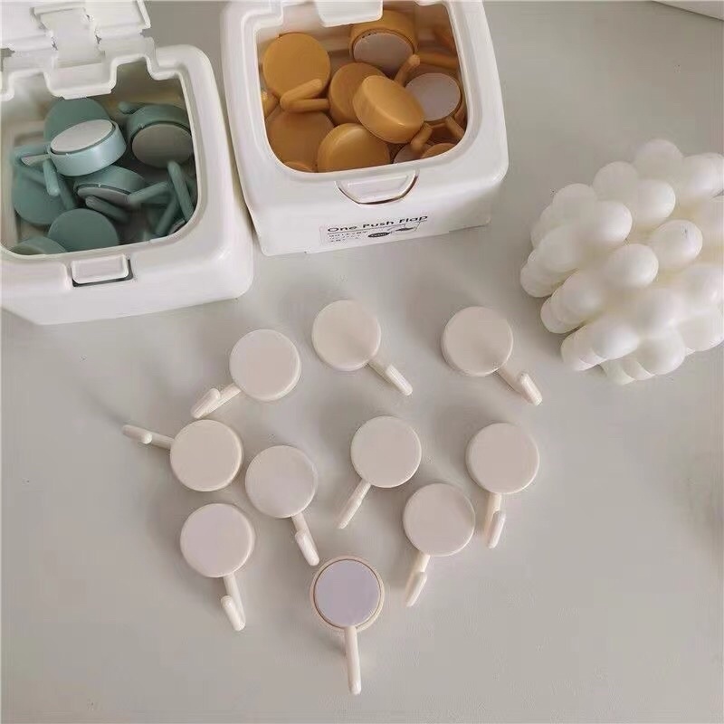 Móc Treo Đồ Hình Tròn Dán Tường Đa Năng Gắn Trang Trí Decor Nhà Cửa Nhiều Màu Sắc.