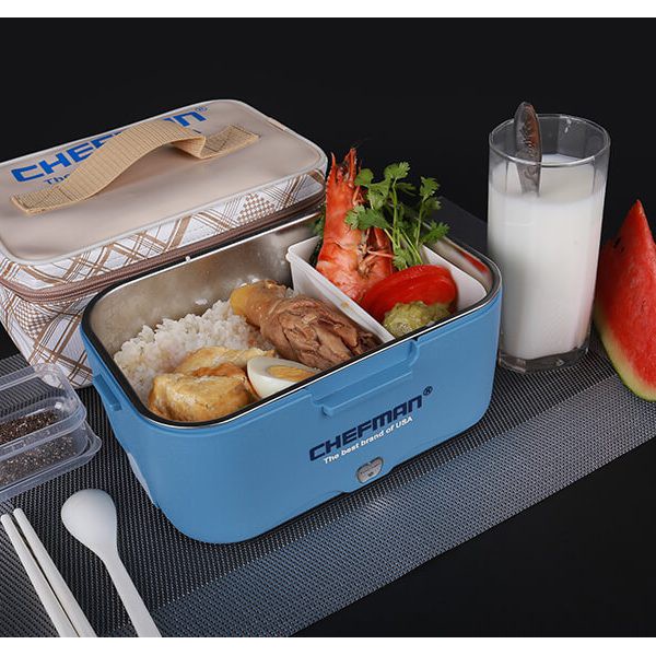 Hộp Cơm Hâm Nóng Chefman CM-113i Ruột Inox Tặng Kèm Bộ Thìa Dĩa Và Túi Da | BigBuy360 - bigbuy360.vn