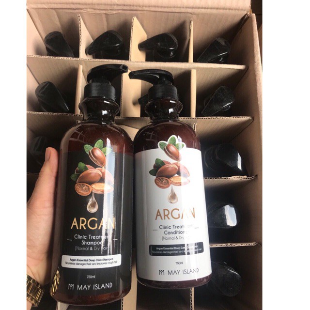 Dầu gội chống rụng tóc 3in1 Argan May Island Hàn Quốc 750ml