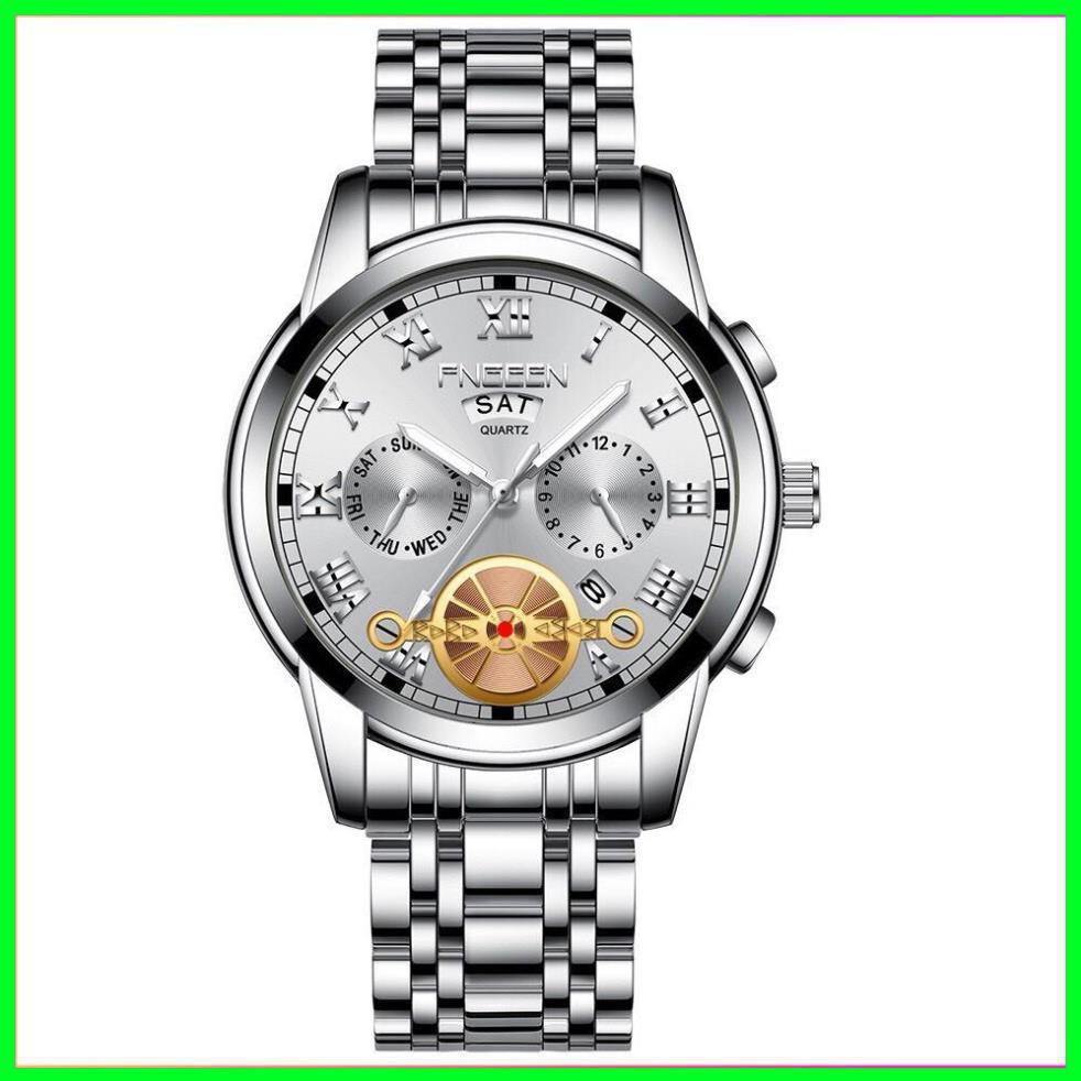 Đồng hồ fngeen chính hãng nam chạy 2 lịch dây thép (tặng kèm hộp , pin , phụ kiện thâu dây) | BigBuy360 - bigbuy360.vn