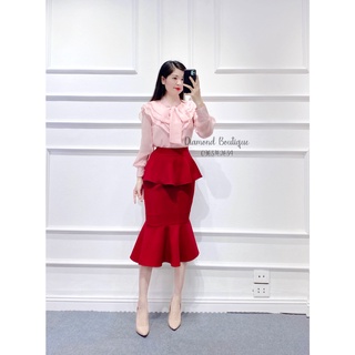 [Diamond Boutique] Áo Sơ Mi Nữ bèo nơ nhật