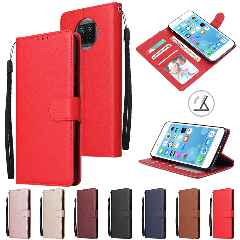 Flip Cover Casing Xiaomi Redmi 10X Note 7 8 8T Note 9s Note 9 Pro Max Lanyard Leather Case Holder Card Slot PhotoFrame Shell