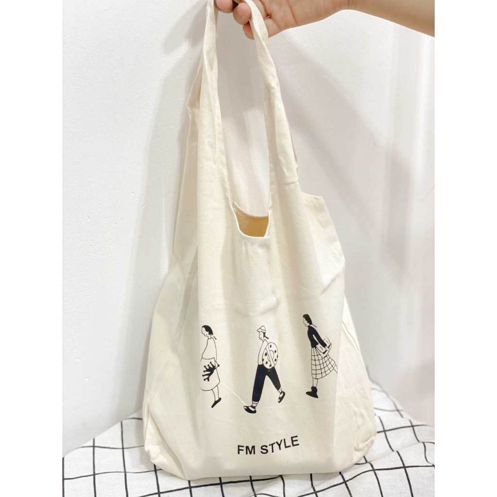 Túi tote nhiều họa tiết chất vải dày dặn đựng vừa sổ A4 Fmstyle Saigon
