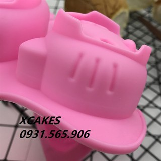 Khuôn Silicon Mèo Hello Kitty Vĩ 4 Mặt Lớn