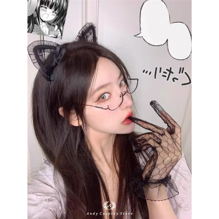 [CÓ SẴN] Găng tay ren tròn thưa viền voan lolita