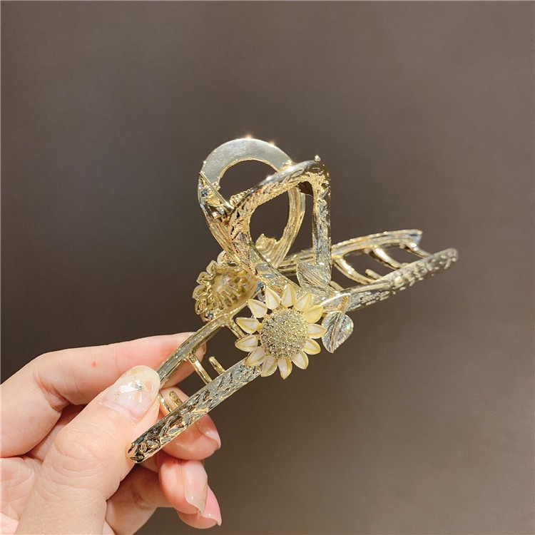 Kẹp tóc kim loại hình hoa hướng dương thời trang cho nữ