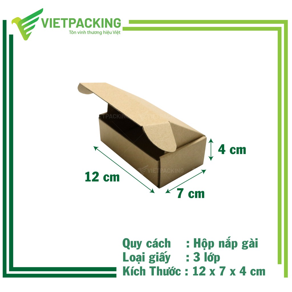 12x7x4 Combo 50 hộp carton nắp gài nhỏ siêu tiết kiệm, hộp carton nhỏ gọn, kiểu dáng đẹp