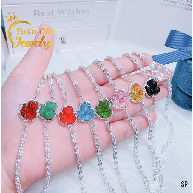HÀNG CHUẨNLắc Tay Nữ - Vòng Tay Hồ Ly Bạc Kết Hợp Đá Phong Thủy Theo Mệnh, Mang Lại May Mắn, Tài Lộc