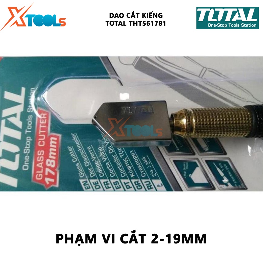 Dao cắt kính TOTAL THT561781| bút cắt kiếng 178mm hợp kim cao cấp chống rỉ sét lưỡi dao sắc bén, độ dài cắt lên đến 5000