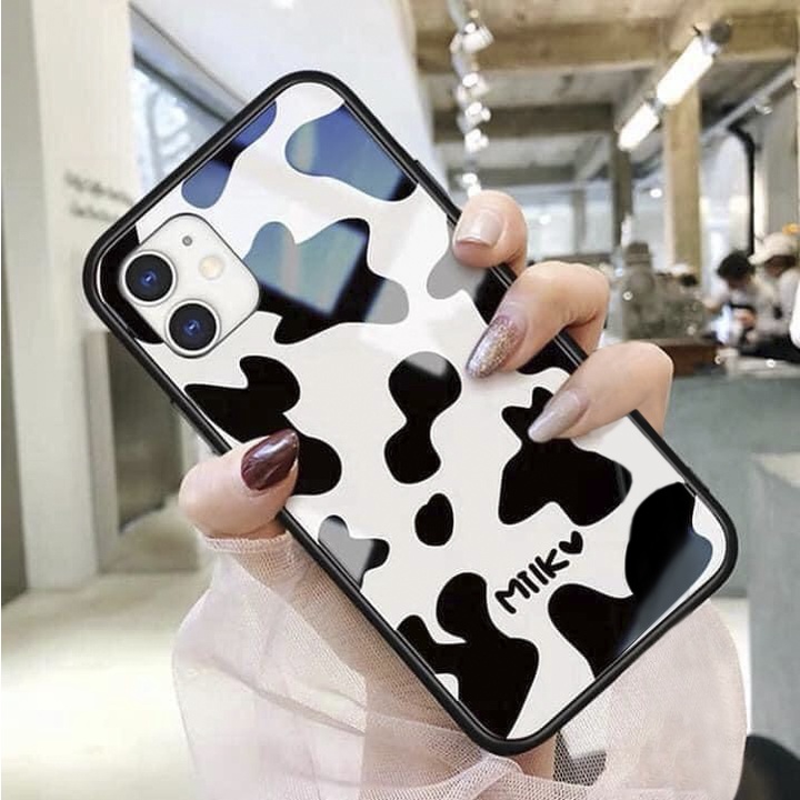 Ốp lưng iphone 7 plus 8 plus x xr xs max 11 pro max 12 pro max 12 mini 6 plus 6s plus ốp kính iphone bò sữa K70