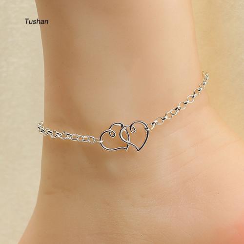 TUSH_Women's Double Love Heart Chain Beach Sandal Ankle Bracelet Anklet Foot Jewelry | BigBuy360 - bigbuy360.vn