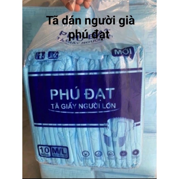 Bộ 40 Miếng Bỉm Dán Người Già Phú Đạt Hàng Trần Size M L Từ 40_80Kg, Siêu Thấm Kháng Khuẩn Tốt, Túi Siêu Tiết Kiệm