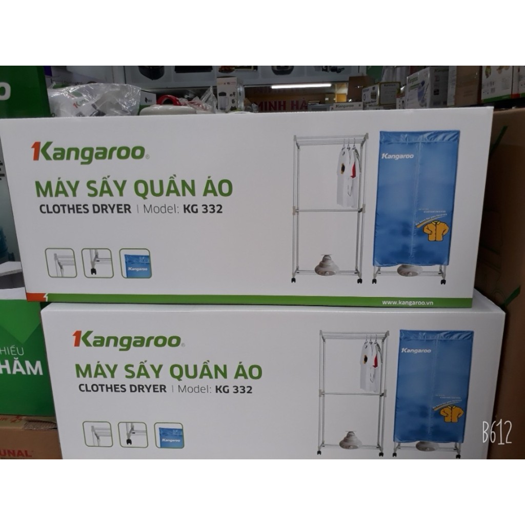 Máy sấy quần áo Kangaroo KG332 (KG-332) 4kg 1000W bảo hành 12 tháng