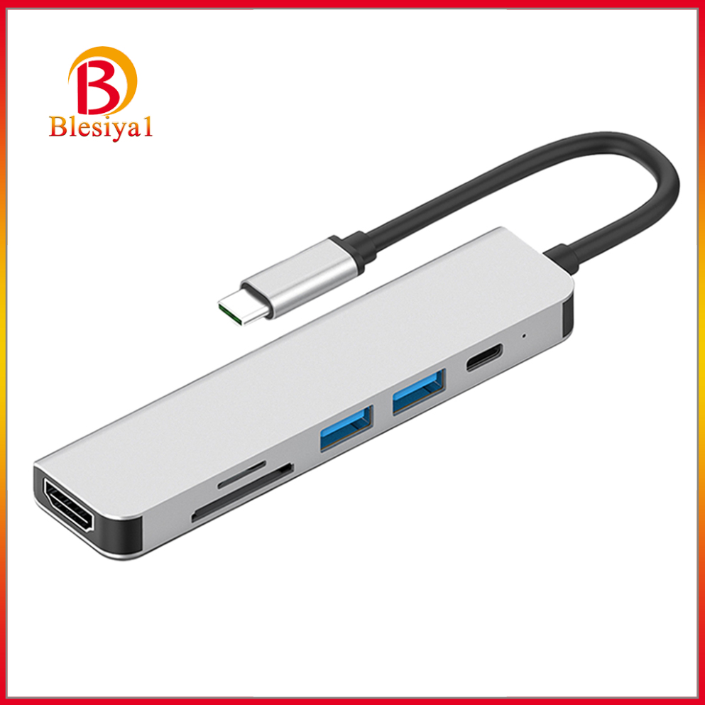 Đầu Đọc Thẻ Nhớ Tf 6 Trong 1 Usb-C Type C Sang 4k Hdmi Usb 3.0 Cho Macbook Pro