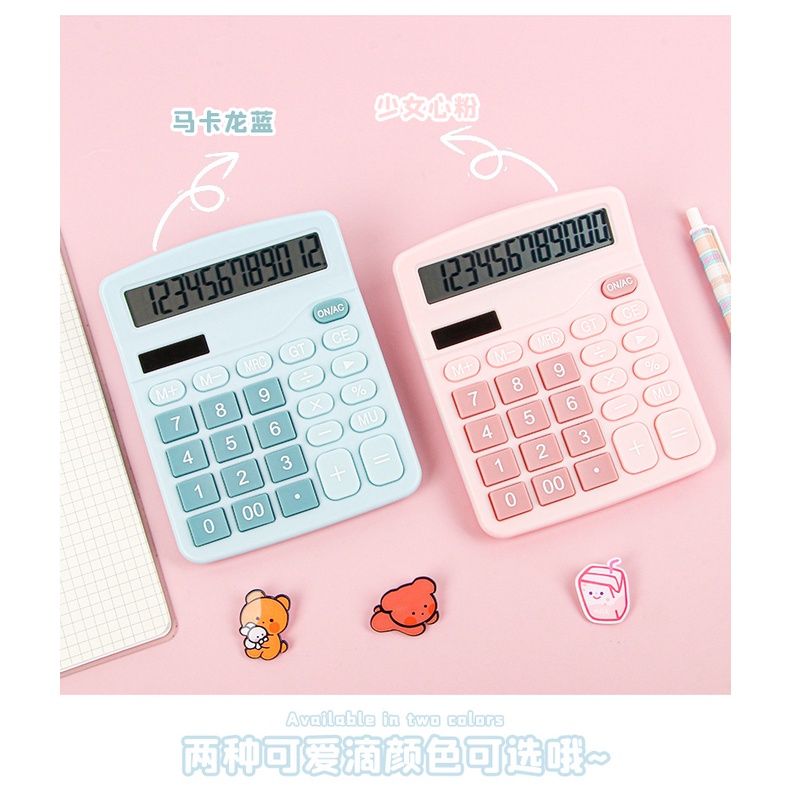 Máy Tính Năng Lượng Mặt Trời 12 Chữ Số Nhiều Màu Sắc