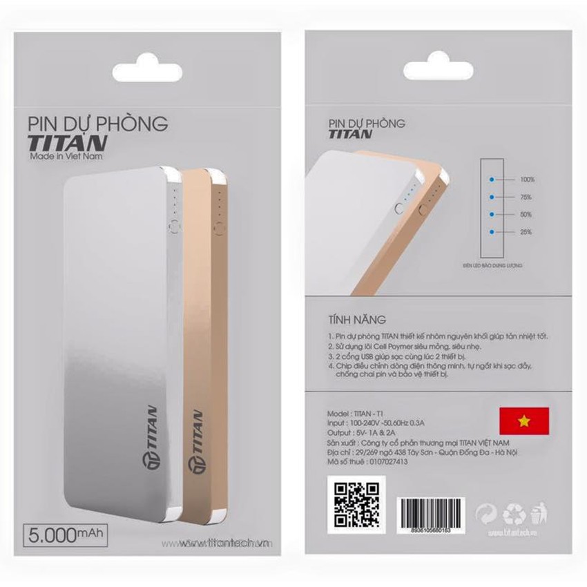 Sạc dự phòng 5.000 Titan