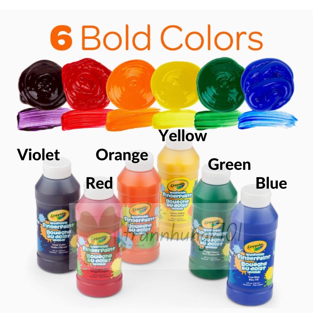 Màu nước vẽ bằng tay Washable Crayola Finger Paint dành cho bé 3+