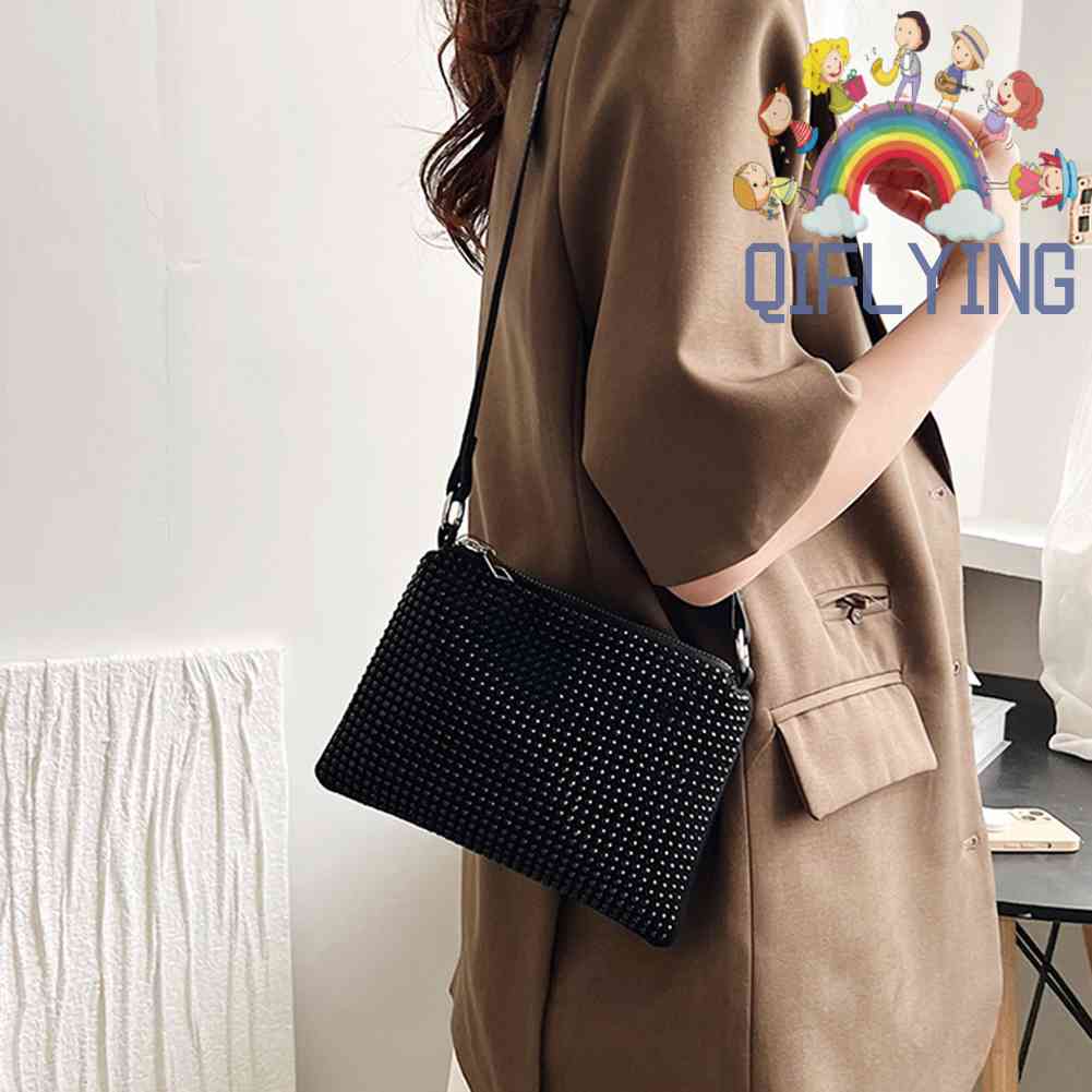 Túi Đeo Chéo Dạng Phong Thư Đính Đá Thời Trang Mùa Hè Cho Nữ