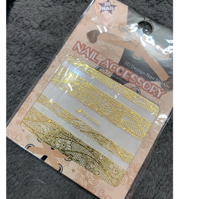 Stick 3D bóc dán tấm nhỏ trang trí móng