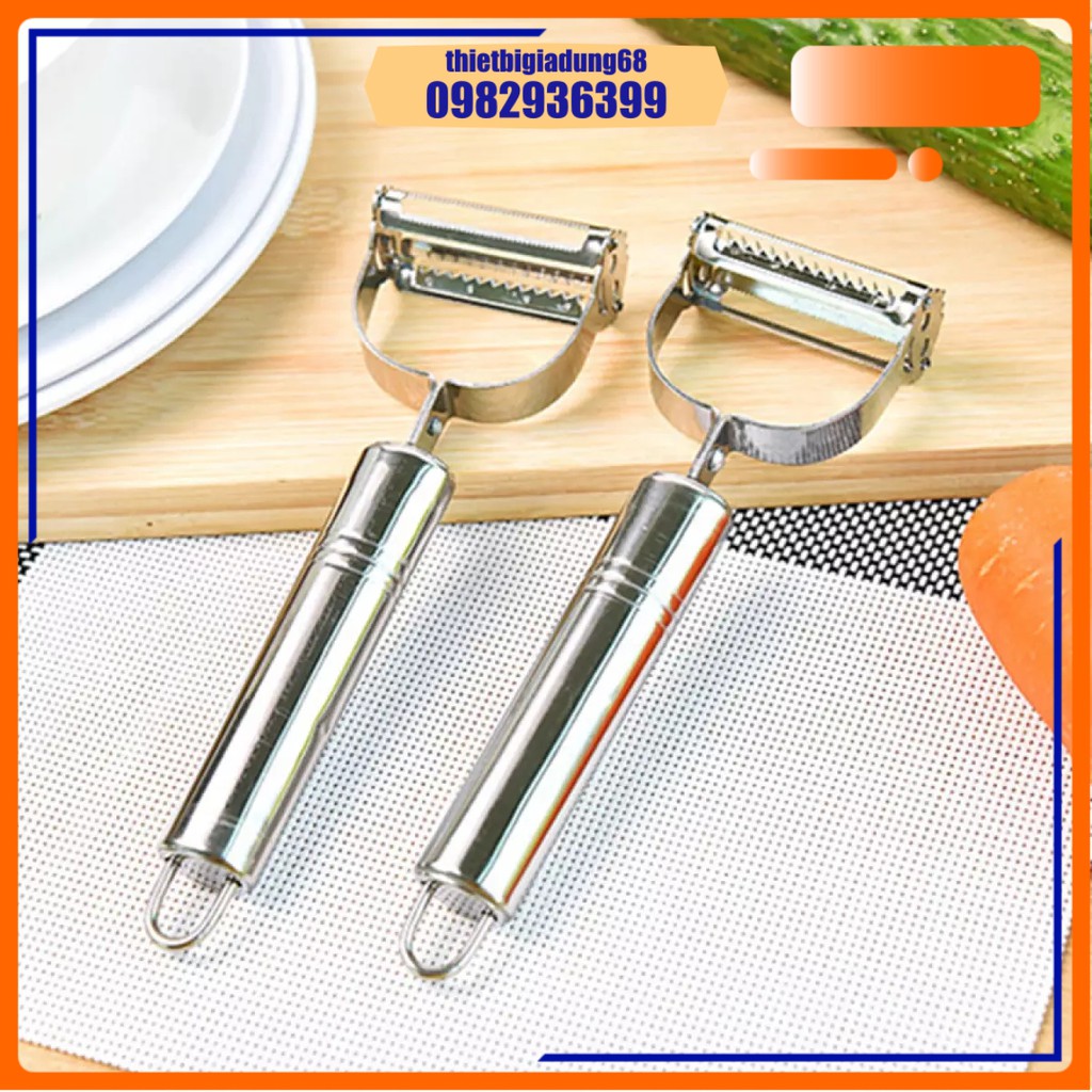 Nạo Rau Củ Quả Inox 304 - Tiện Lợi Đa Năng 3In1 – Bào Sợi – Nạo Vỏ Nạo Mỏng Rau Củ Quả