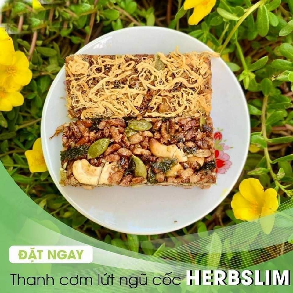 1 Thanh cơm gạo lứt Herbslim ăn kiêng ít Calo thơm ngon-hàng chính hãng -1 thanh dùng thử